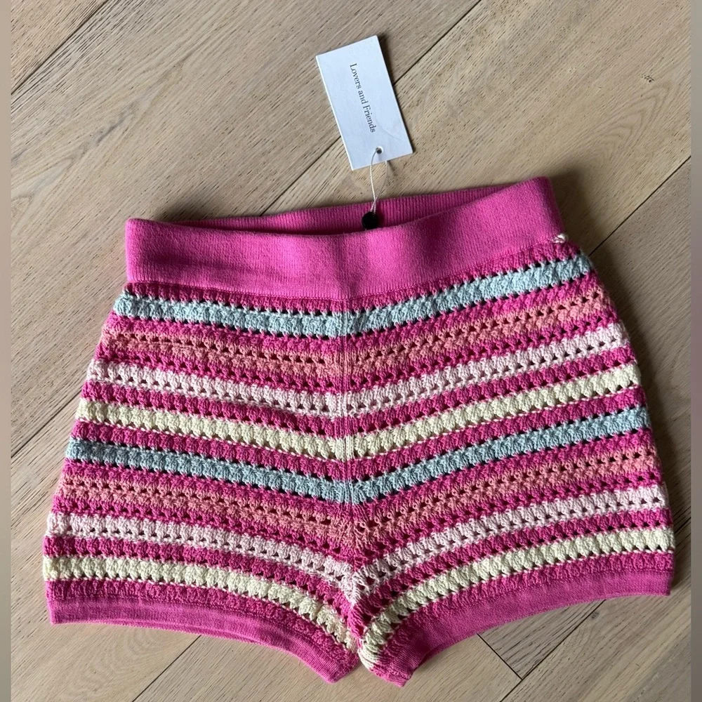 Lovers + Friends Multicolor Striped High Waist Shorts - Picture 1 of 4